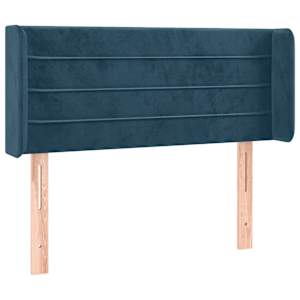 Čelo postele typu ušák tmavě modrá 83 x 16 x 78/88 cm samet - obrázek 2