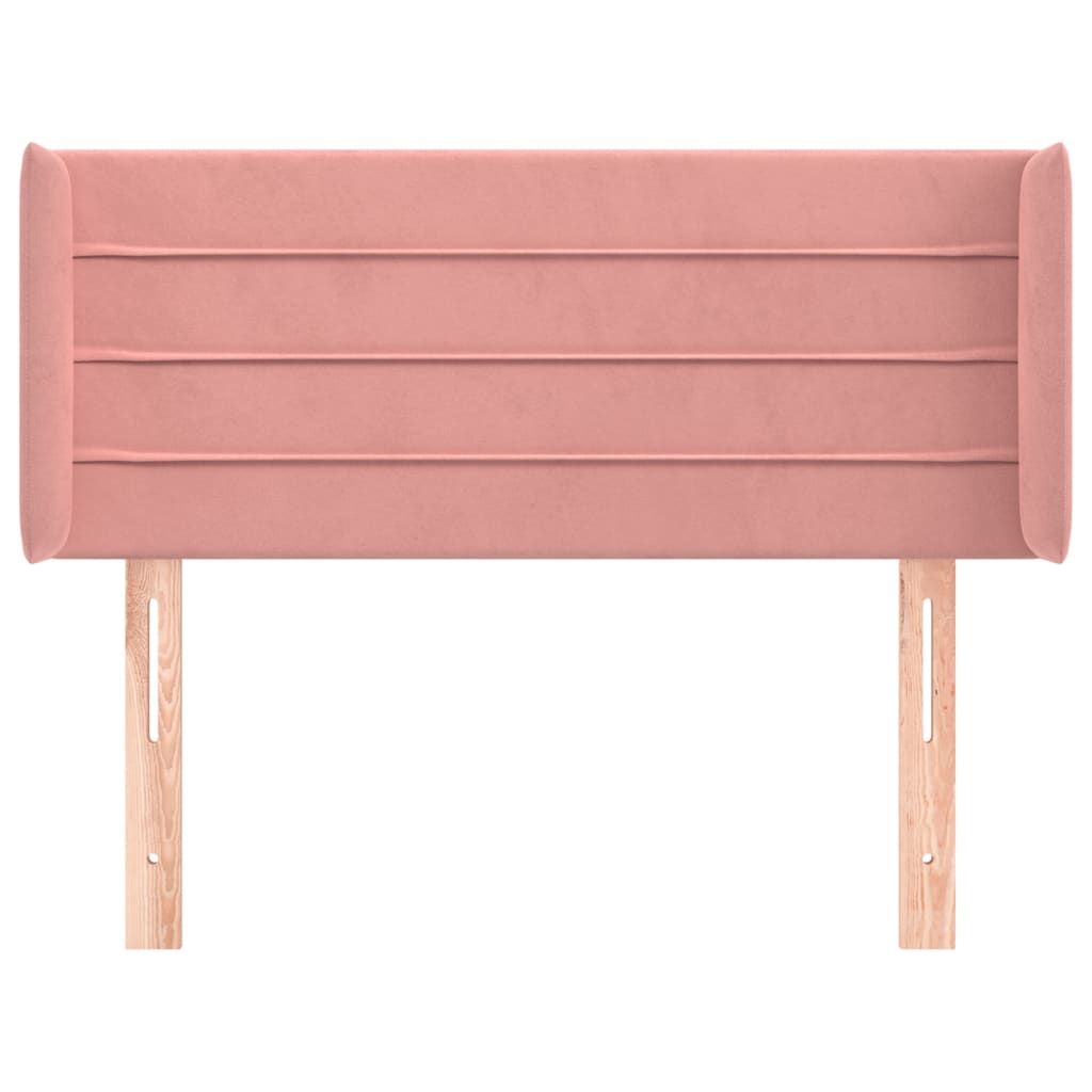 vidaXL Hoofdbord met randen 83x16x78/88 cm fluweel roze afbeelding