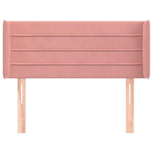 Čelo postele typu ušák růžová 83 x 16 x 78/88 cm samet - obrázek 3