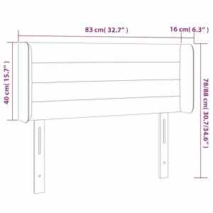 Čelo postele typu ušák růžová 83 x 16 x 78/88 cm samet - obrázek 9