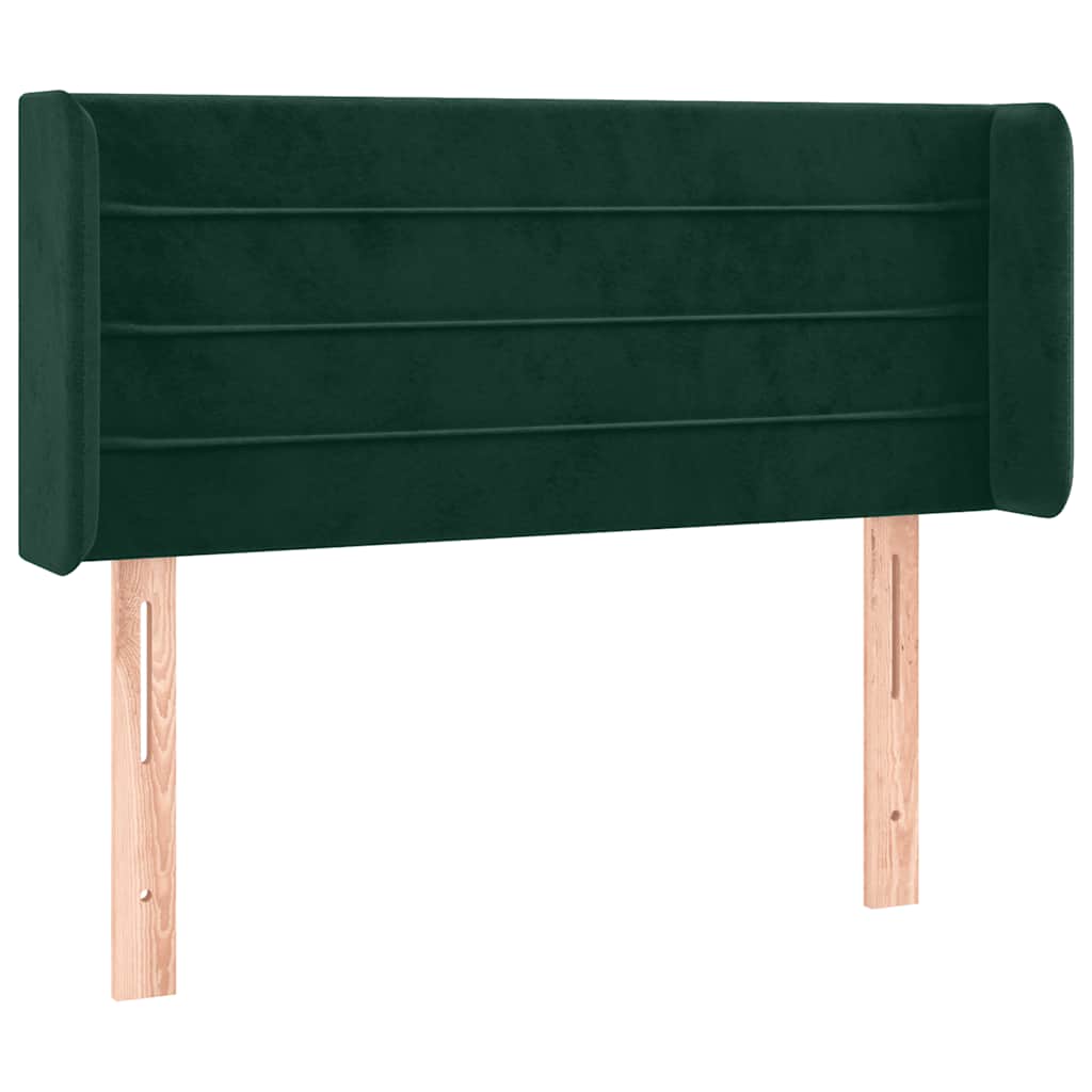 vidaXL Čelo postele typu ušák tmavě zelená 93x16x78/88 cm samet