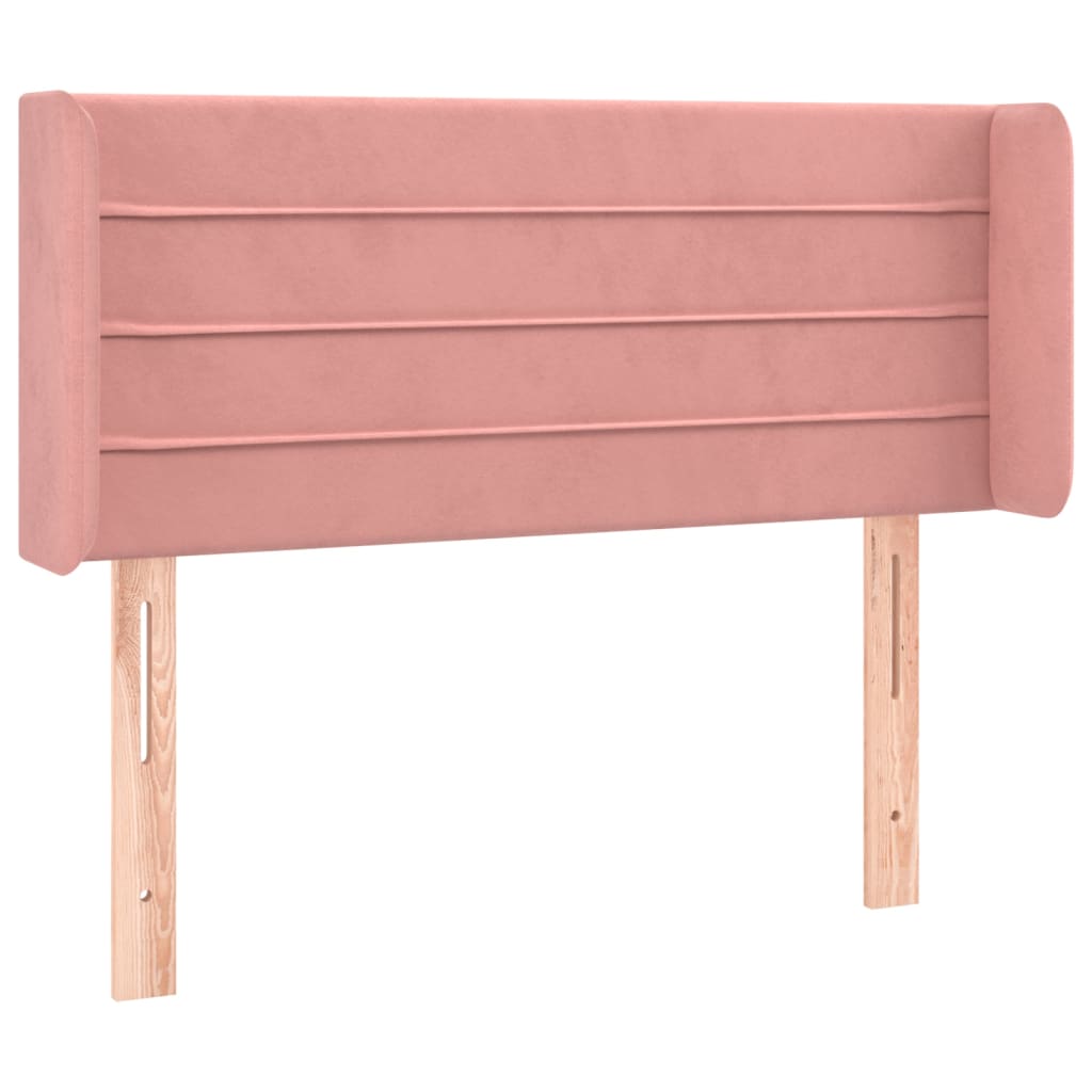vidaXL Čelo postele typu ušák růžová 93x16x78/88 cm samet