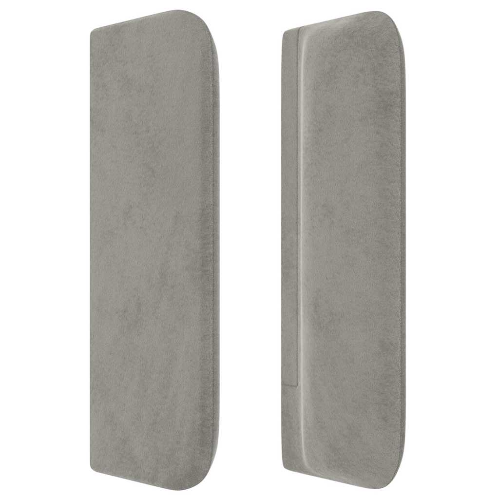 vidaXL Hoofdbord met randen 103x16x78/88 cm fluweel lichtgrijs grijs, foto 4