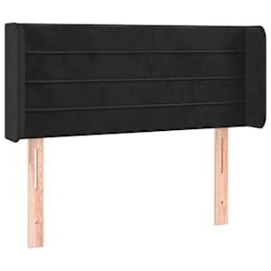 Čelo postele typu ušák černé 103 x 16 x 78/88 cm samet - obrázek 2