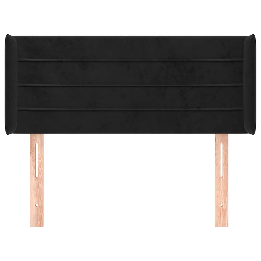 vidaXL Hoofdbord met randen 103x16x78/88 cm fluweel zwart, foto 2
