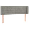 vidaXL voodipeats servadega, helehall, 147x16x78/88 cm, samet
