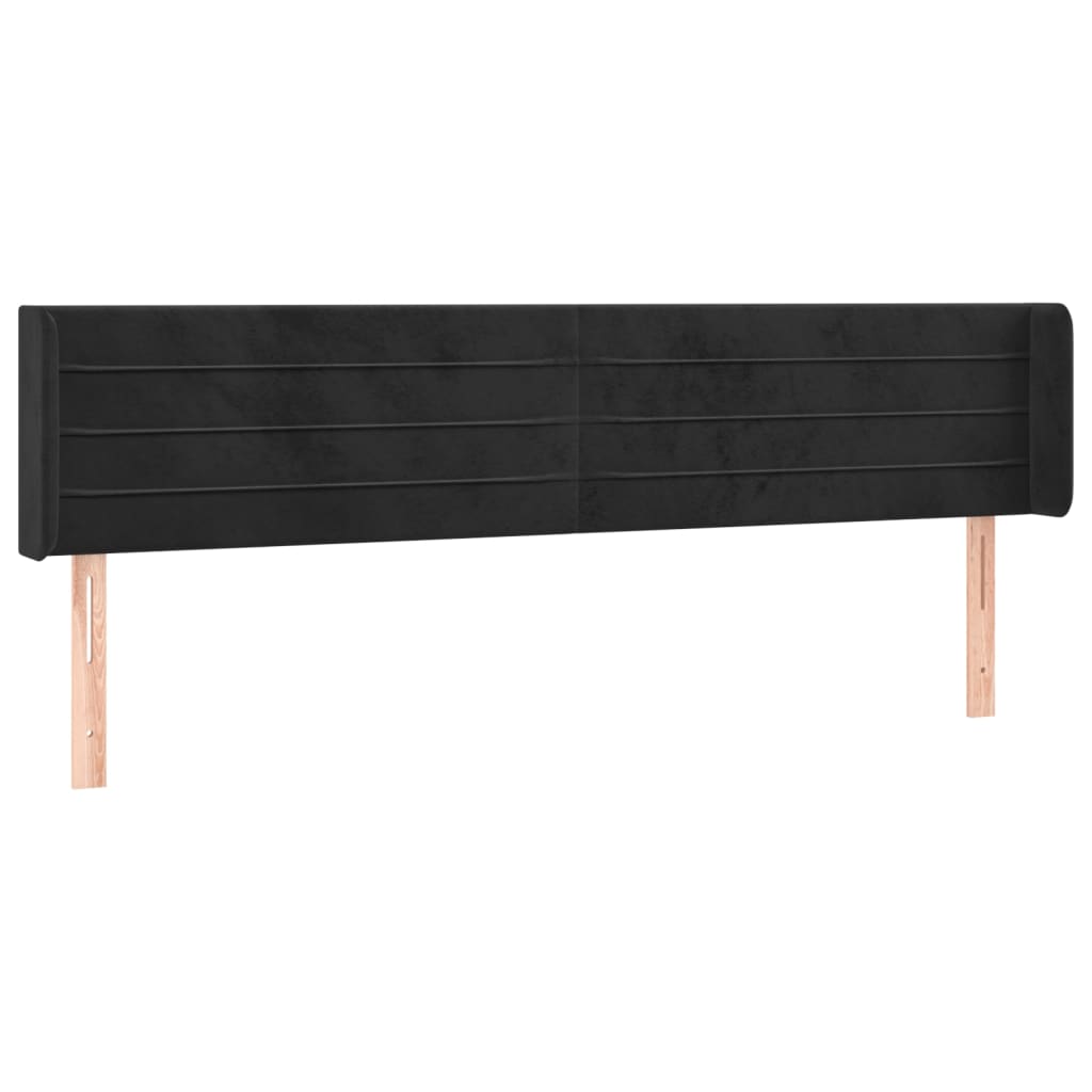vidaXL Čelo postele typu ušák černé 183x16x78/88 cm samet