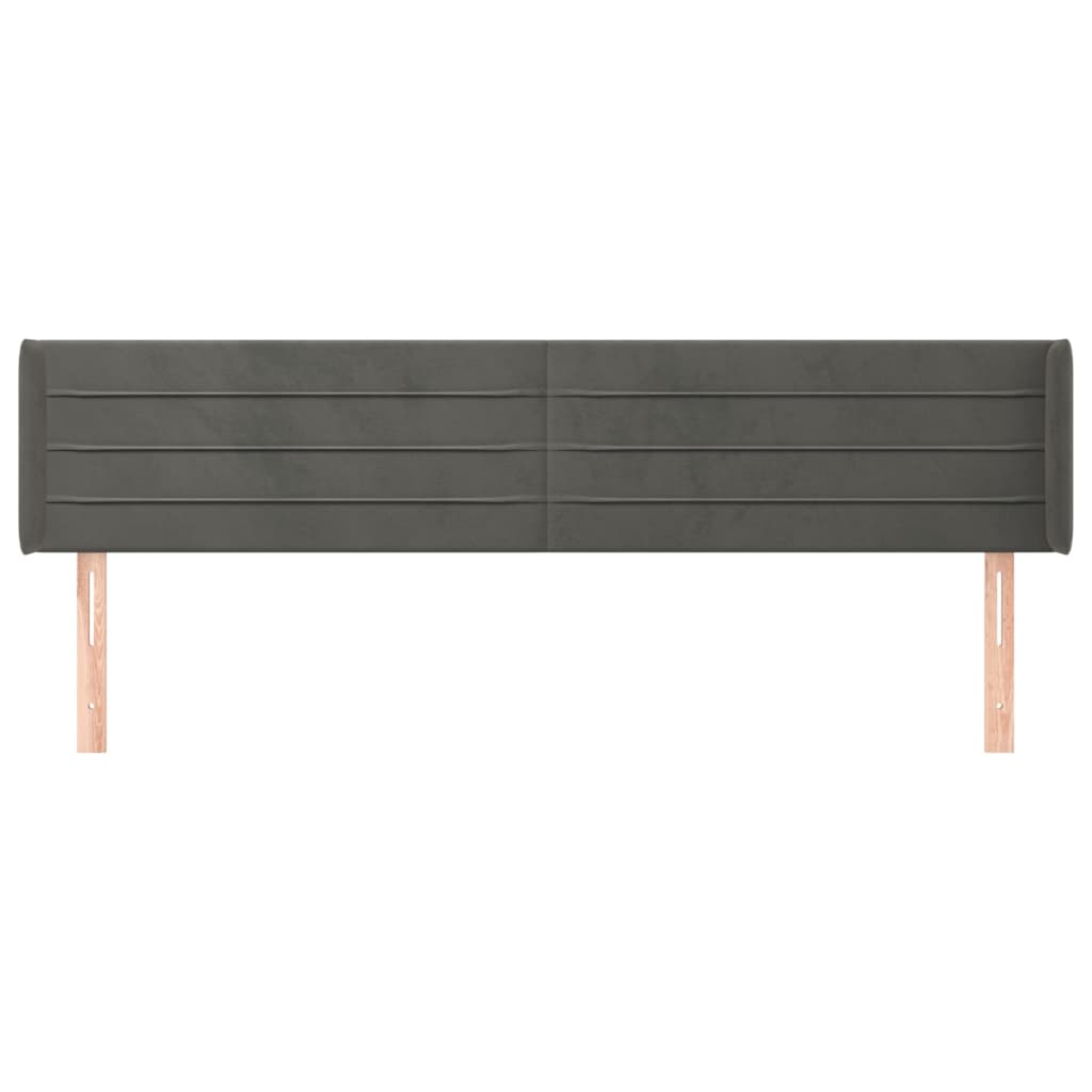 vidaXL Čelo postele so záhybmi tmavosivé 203x16x78/88 cm zamat