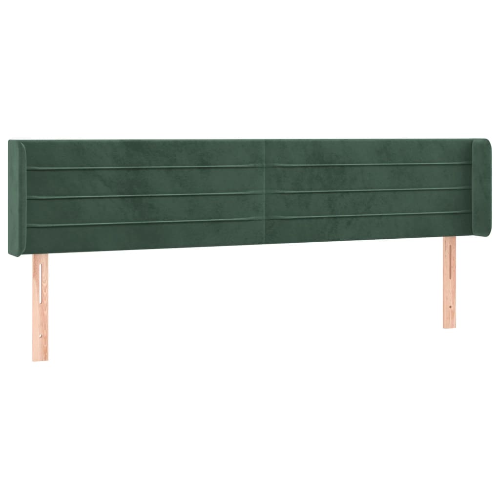 vidaXL ÄŚelo postele typu uĹˇĂˇk tmavÄ› zelenĂˇ 203x16x78/88 cm samet