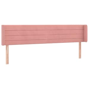 Čelo postele typu ušák růžová 203x16x78/88 cm samet - obrázek 2