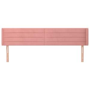 Čelo postele typu ušák růžová 203x16x78/88 cm samet - obrázek 3