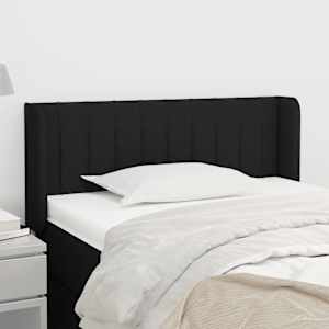 Čelo postele typu ušák černé 83 x 16 x 78/88 cm textil - obrázek 1