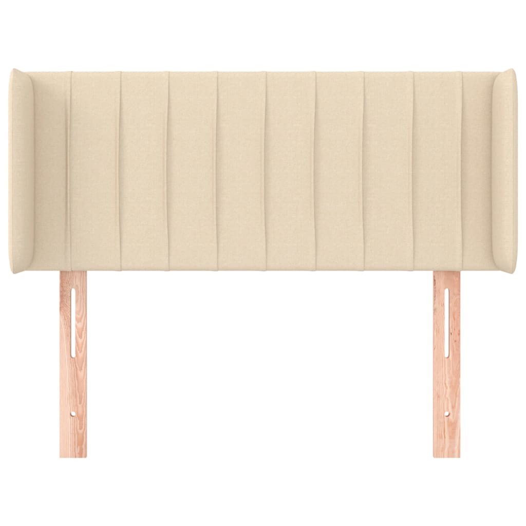 vidaXL Hoofdbord met randen 83x16x78/88 cm stof crèmekleurig afbeelding