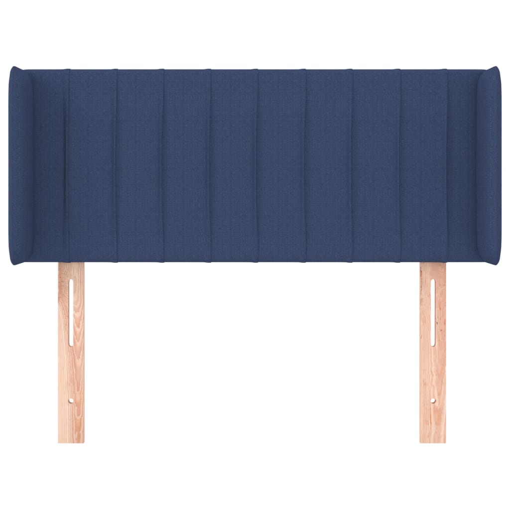 vidaXL Hoofdbord met randen 83x16x78/88 cm stof blauw