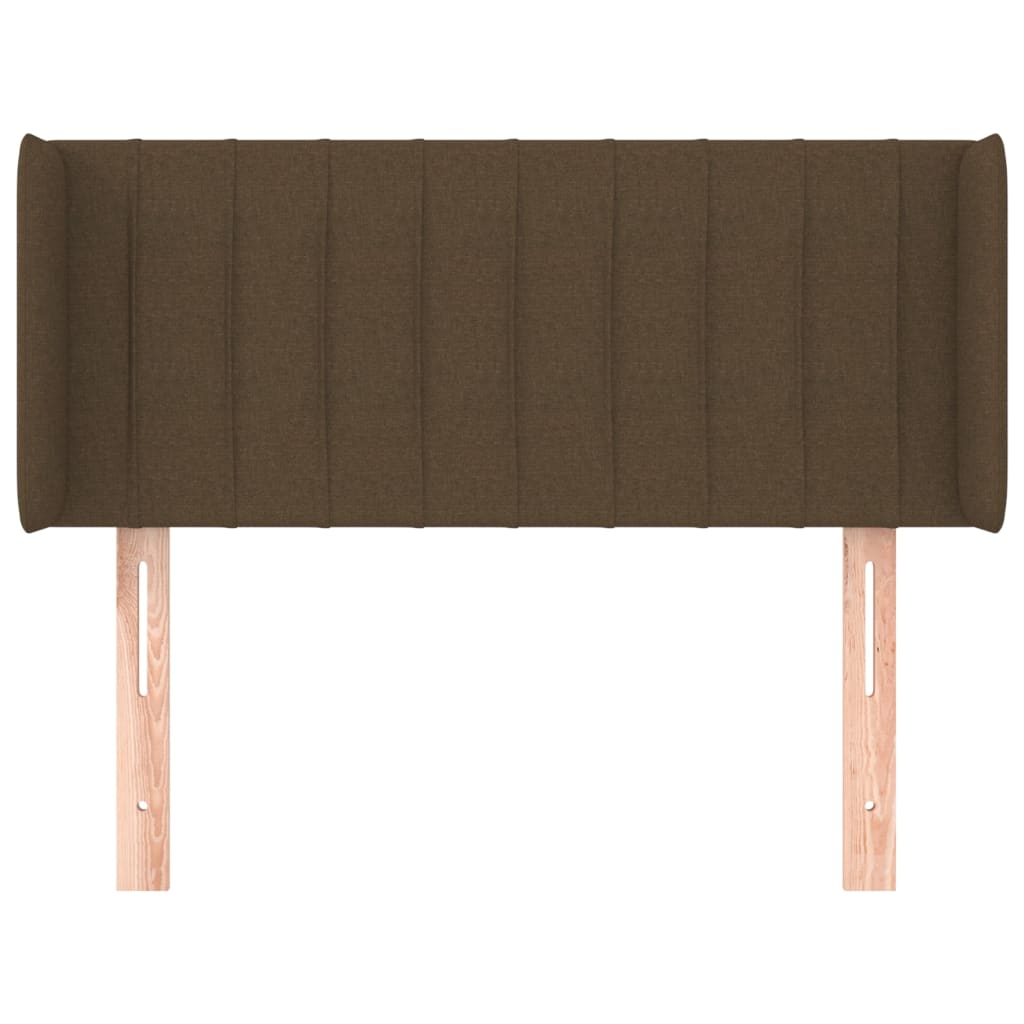 vidaXL Hoofdbord met randen 93x16x78/88 cm stof donkerbruin afbeelding