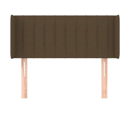 vidaXL Cabeceira de cama c/ abas tecido 93x16x78/88 cm castanho-escuro