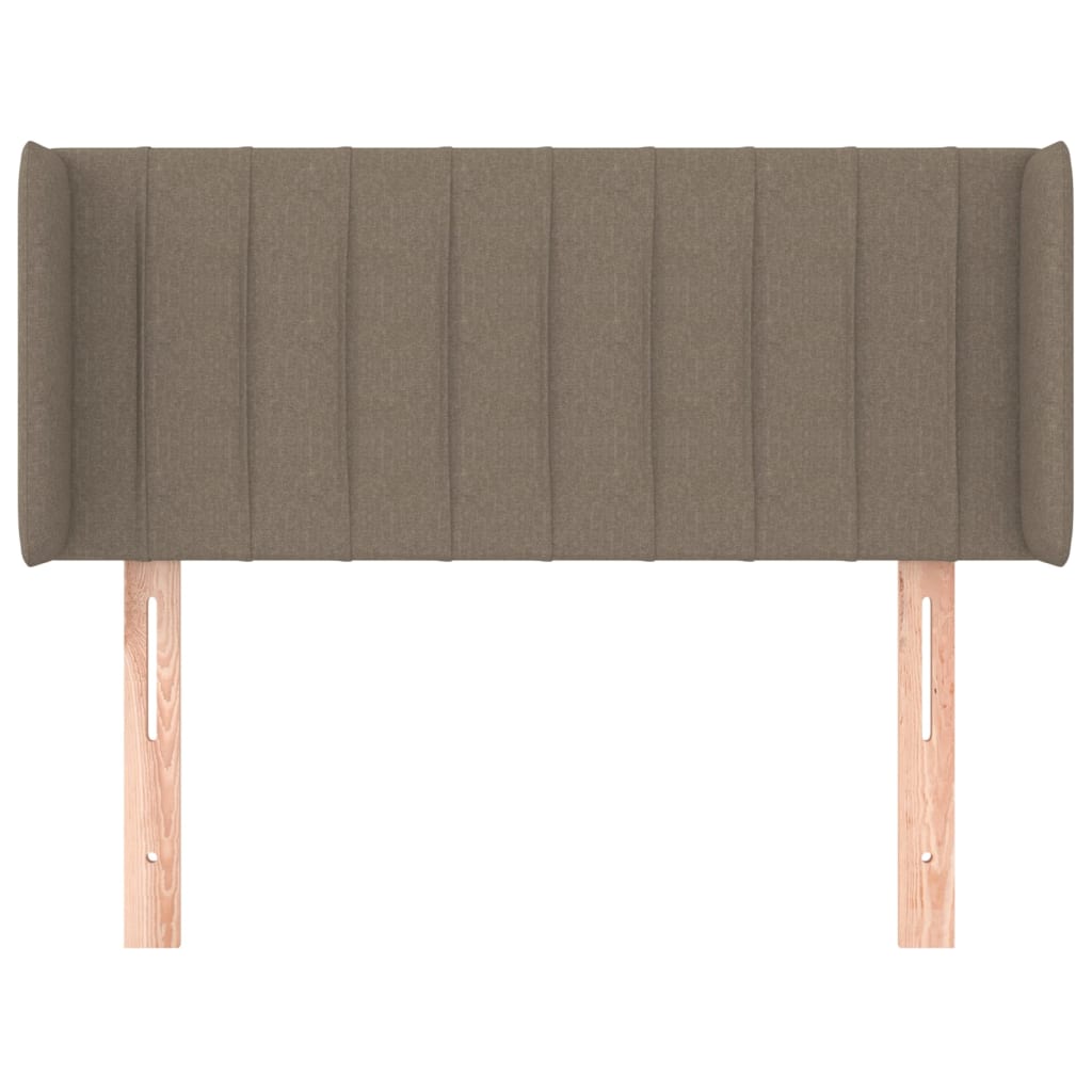 vidaXL Hoofdbord met randen 93x16x78/88 cm stof taupe afbeelding