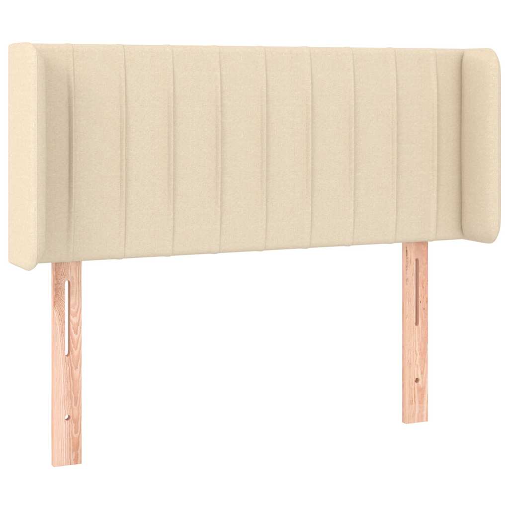 vidaXL Čelo postele typu ušák krémové 93x16x78/88 cm textil