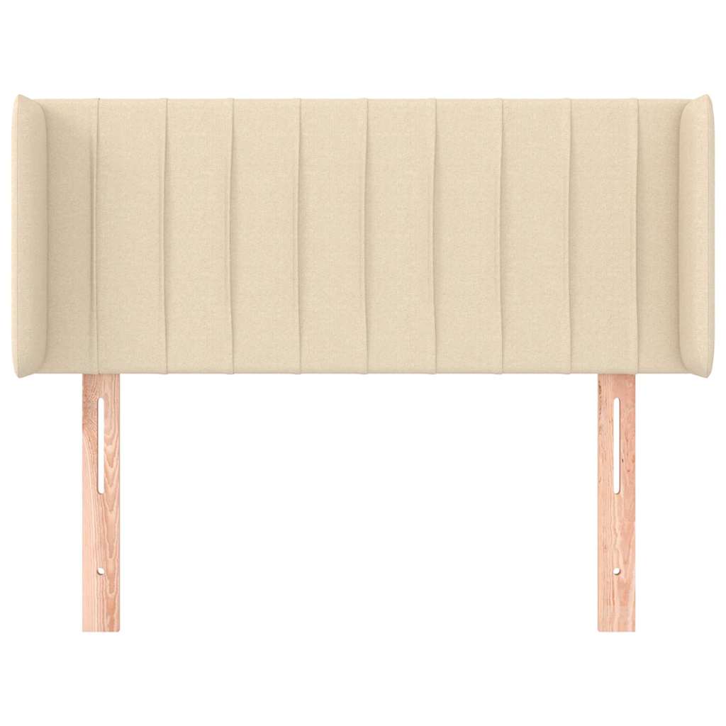 vidaXL Hoofdbord met randen 93x16x78/88 cm stof crèmekleurig, foto 2