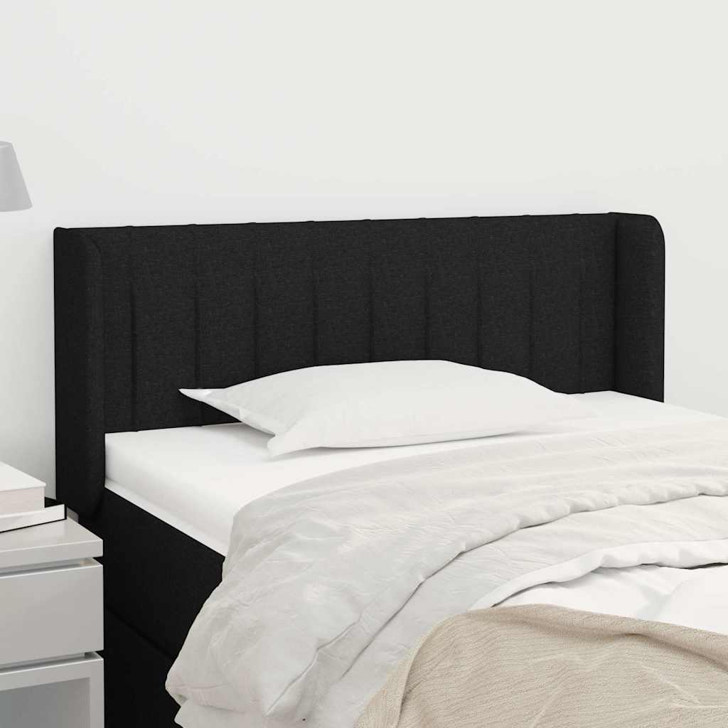 Testiera Ad Orecchio Nera 103x16x78/88 Cm In Tessuto - Vidaxl