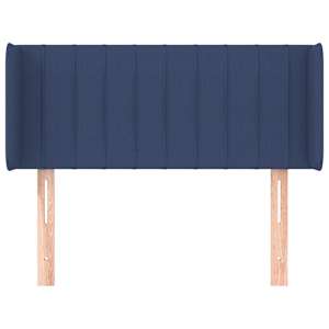 Čelo postele typu ušák modré 103 x 16 x 78/88 cm textil - obrázek 3