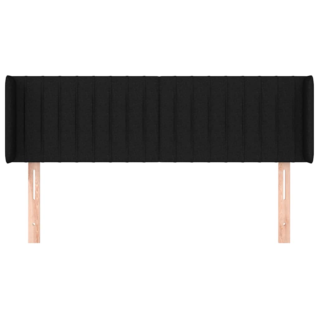 vidaXL Hoofdbord met randen 147x16x78/88 cm stof zwart, foto 2