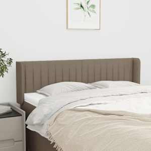 Čelo postele typu ušák taupe 147 x 16 x 78/88 cm textil - obrázek 1