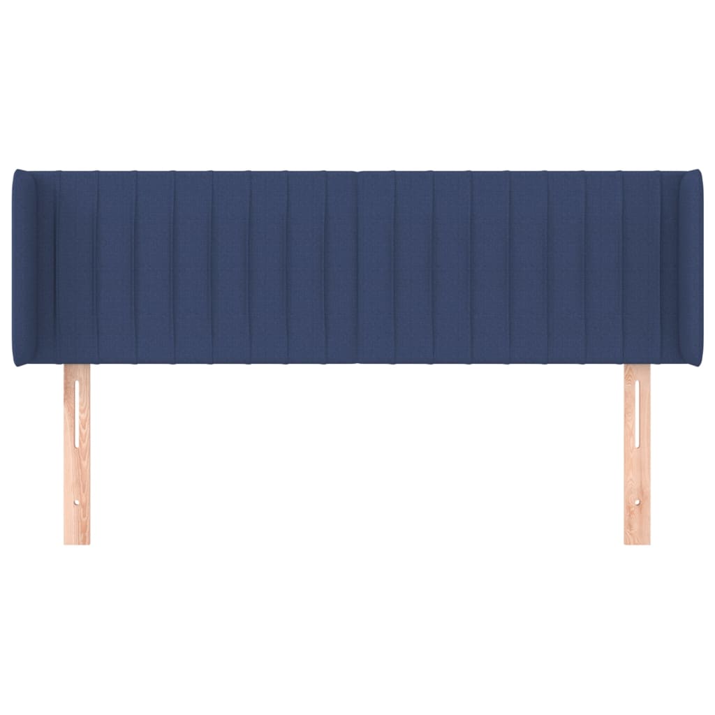 vidaXL Hoofdbord met randen 147x16x78/88 cm stof blauw