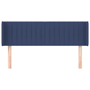 Čelo postele typu ušák modré 147 x 16 x 78/88 cm textil - obrázek 3
