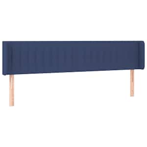 Čelo postele typu ušák modré 163 x 16 x 78/88 cm textil - obrázek 2