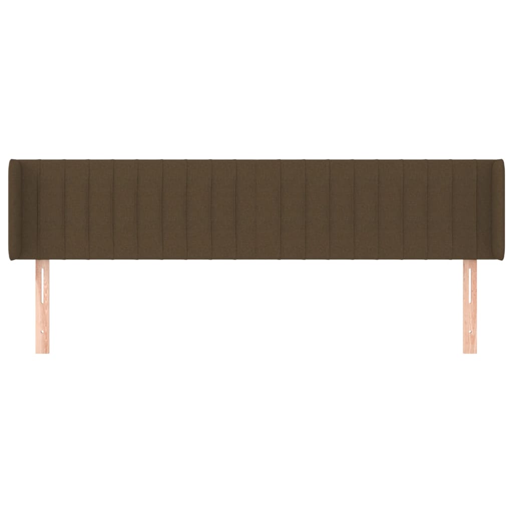 vidaXL Tăblie de pat cu aripioare maro închis183x16x78/88 cm textil