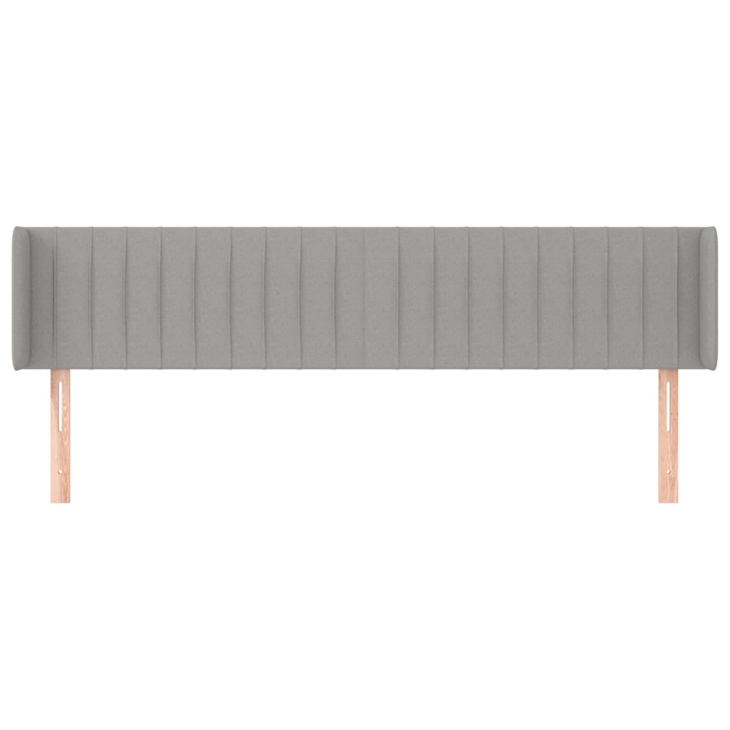 vidaXL Hoofdbord met randen 203x16x78/88 cm stof lichtgrijs afbeelding