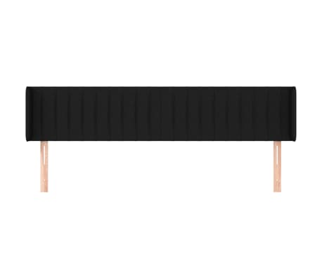 vidaXL Tête de lit avec oreilles Noir 203x16x78/88 cm Tissu