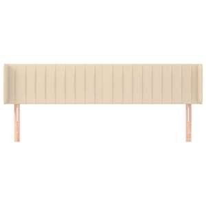 Čelo postele typu ušák krémové 203 x 16 x 78/88 cm textil - obrázek 3