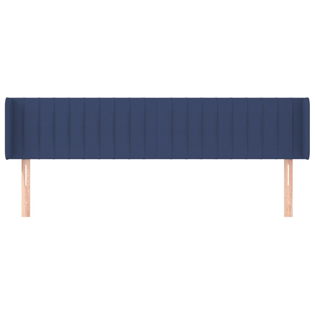 vidaXL Hoofdbord met randen 203x16x78/88 cm stof blauw afbeelding
