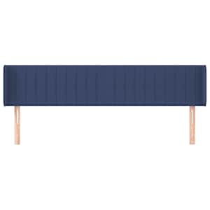 Čelo postele typu ušák modré 203 x 16 x 78/88 cm textil - obrázek 3