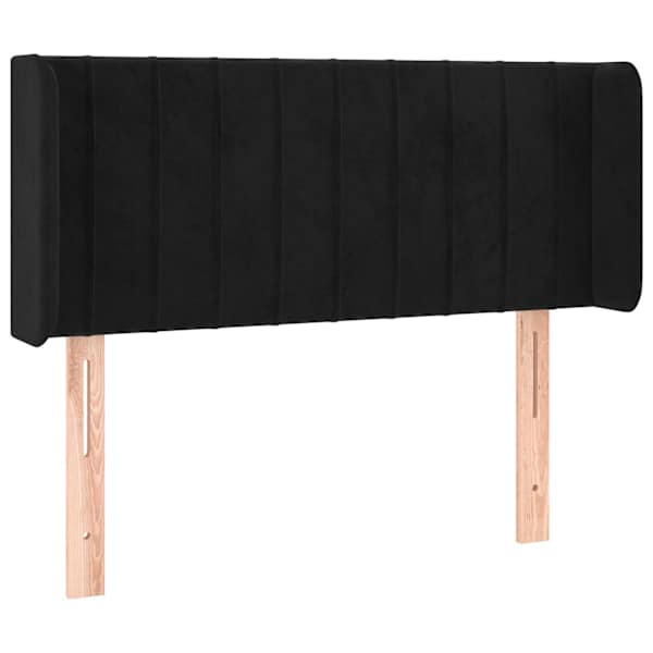 vidaXL voodipeats servadega, must, 83x16x78/88 cm, samet