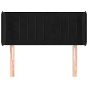 Čelo postele typu ušák černé 83 x 16 x 78/88 cm samet - obrázek 3