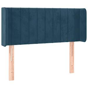 Čelo postele typu ušák tmavě modrá 83 x 16 x 78/88 cm samet - obrázek 2