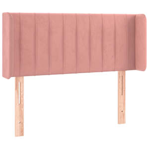 Čelo postele typu ušák růžová 83 x 16 x 78/88 cm samet - obrázek 2