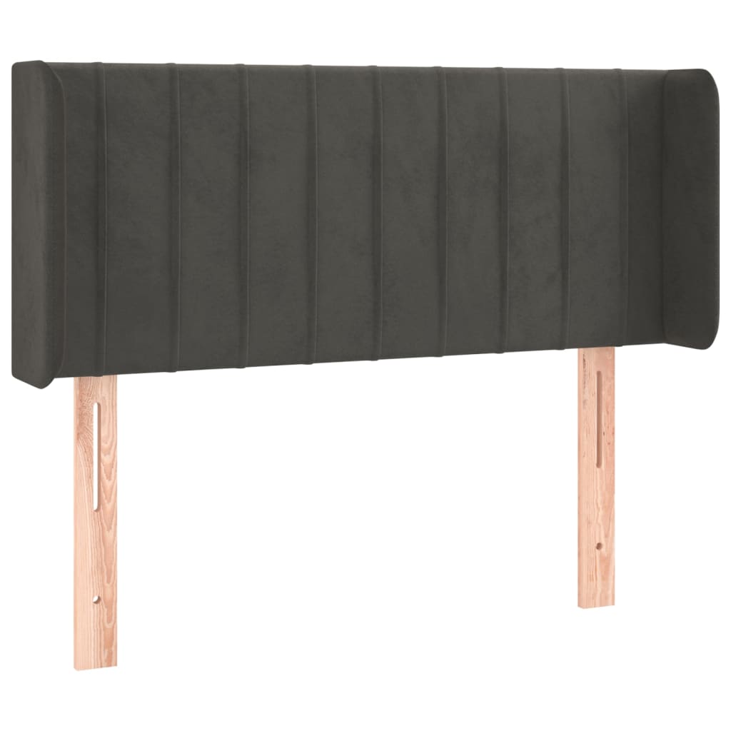 vidaXL Čelo postele typu ušák tmavě šedé 93x16x78/88 cm samet