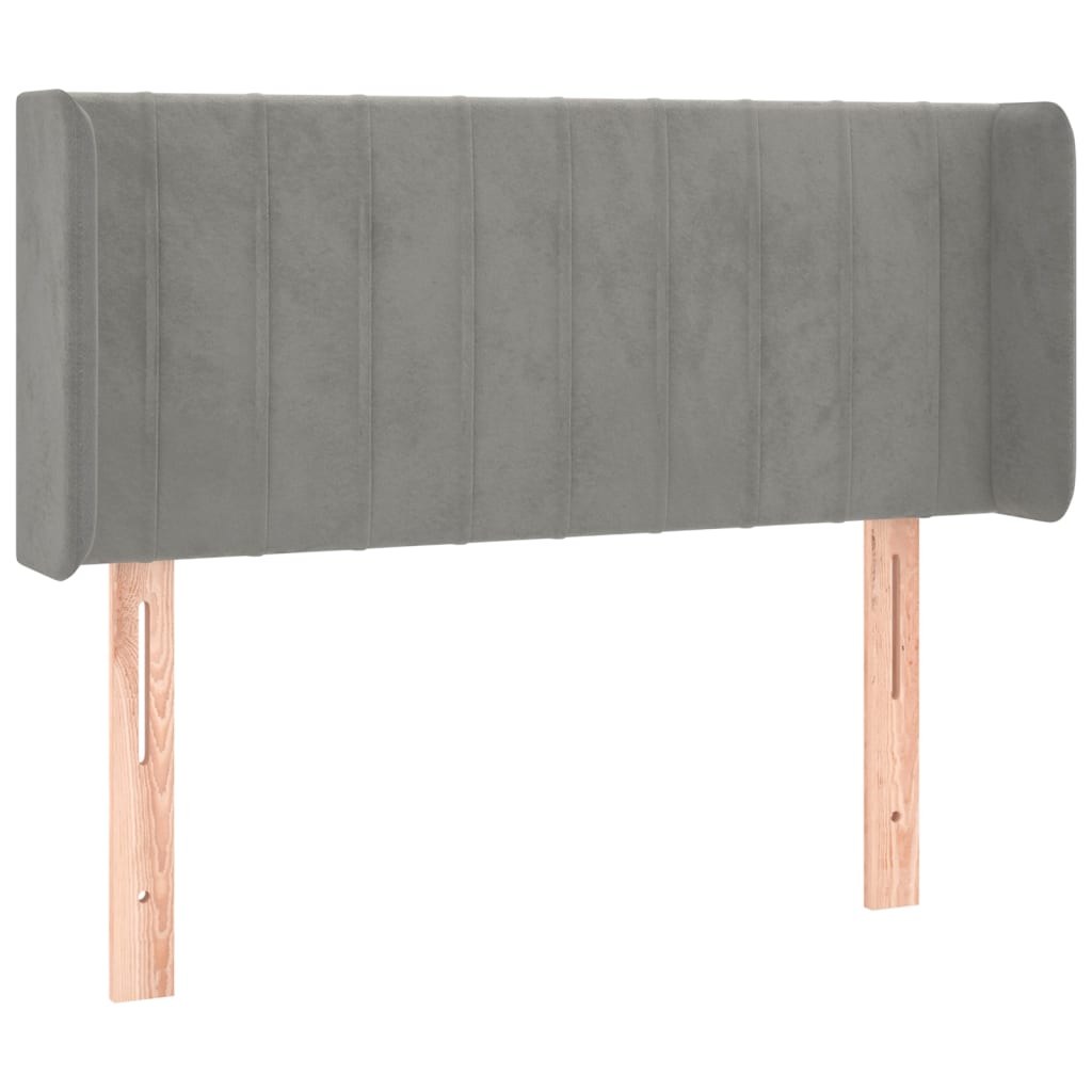 vidaXL Čelo postele typu ušák světle šedé 103x16x78/88 cm samet