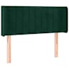 vidaXL voodipeats servadega, tumeroheline, 103x16x78/88 cm, samet
