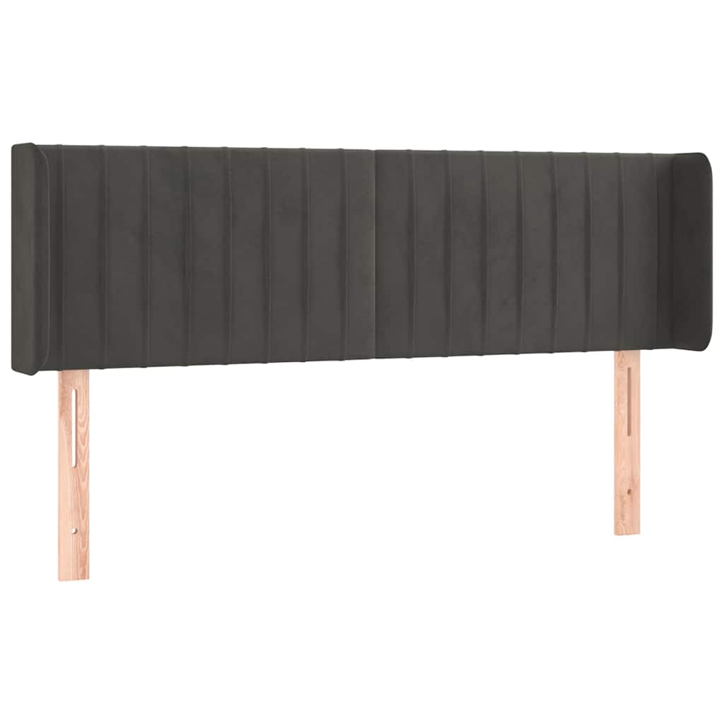vidaXL Hoofdbord met randen 147x16x78/88 cm fluweel donkergrijs grijs, foto 3