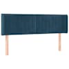 vidaXL voodipeats servadega, tumesinine, 147x16x78/88 cm, samet
