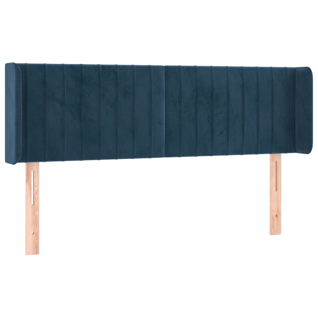 vidaXL Čelo postele typu ušák tmavě modrá 147x16x78/88 cm samet