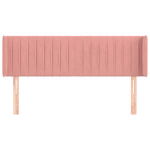 Čelo postele typu ušák růžová 147x16x78/88 cm samet - obrázek 3
