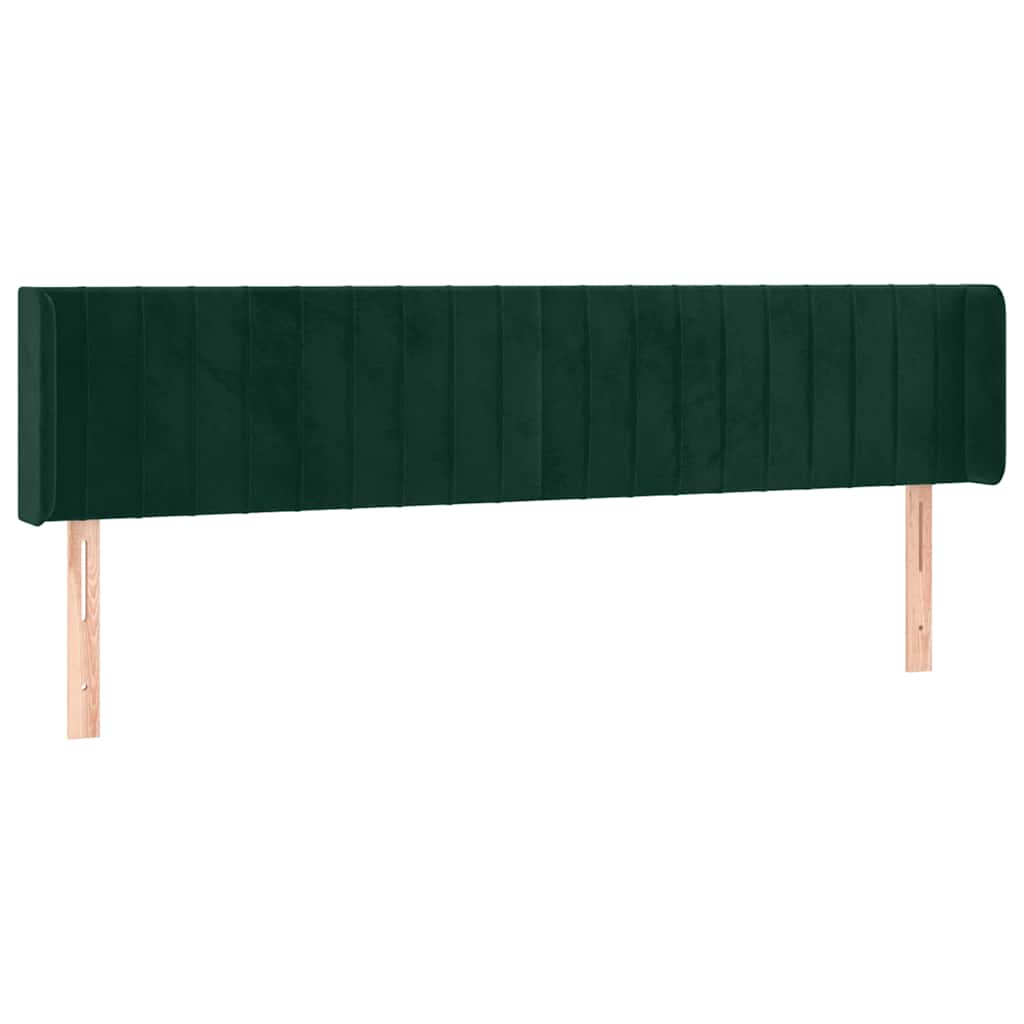vidaXL Hoofdbord met randen 183x16x78/88 cm fluweel donkergroen groen, foto 3