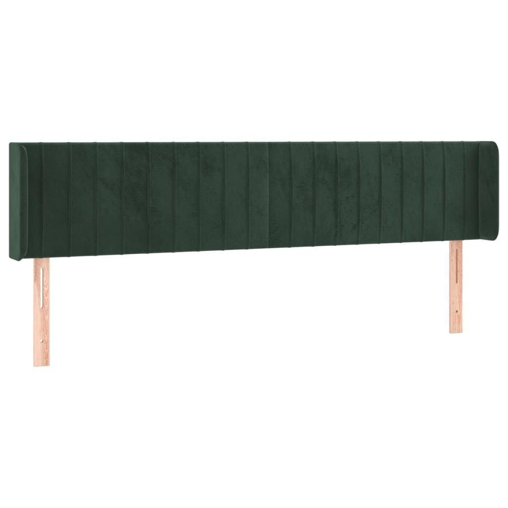 vidaXL Čelo postele typu ušák tmavě zelená 203x16x78/88 cm samet