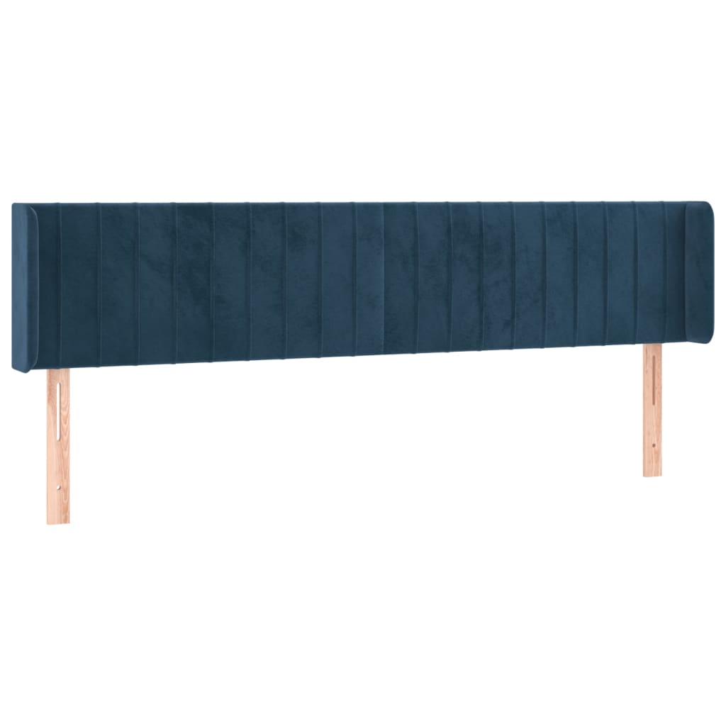 vidaXL Čelo postele typu ušák tmavě modrá 203x16x78/88 cm samet